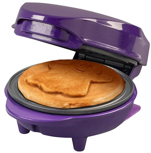 Bestron Mini piastra per waffle con piastra speciale fantasma, dimensioni cialde Ø 10 cm, dimensioni ideali per bambini, per compleanni o come regalo, fioriera e rivestimento antiaderente, colore
