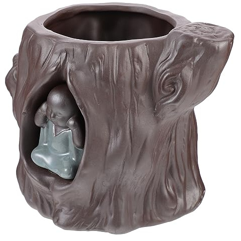 BESTonZON Vaso in Ceramica Per Piante Succulente e Resistenti, Decorativo Marrone Caffè, Leggero e Compatto, Per Ufficio, Soggiorno e Giardino, Sicuro Ed Ecologico Per Uso Domestico