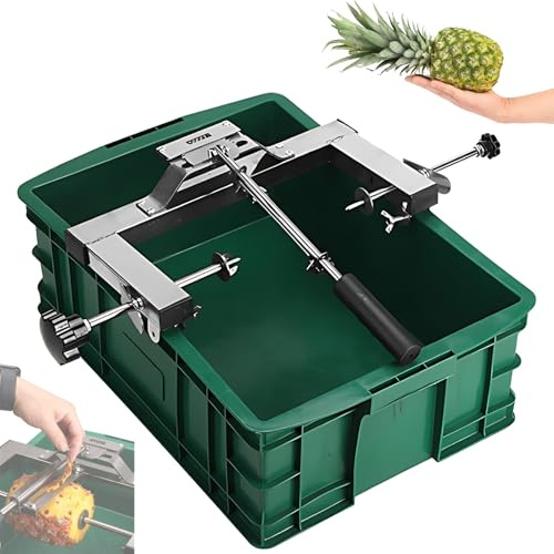 Pelador de piña de acero inoxidable con removedor de ojales, soporte ajustable para pelar fácilmente, ideal para supermercados y puestos de comida