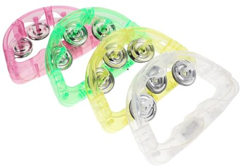 HAMPPLIES LED Tamburin mit Blinkendem Licht 8 Stück Handglocken Rasselspielzeug Buntes Musikspielzeug für Kinder und Party Bühnenrequisite für Abendveranstaltungen Zufällige Farbe