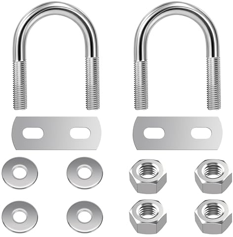 Tunejoy Perno en U Redondo M6 Pernos en U de Acero Inoxidable para Fijación de Tubería Interno Ancho: 20mm Altura: 39mm 2 Piezas