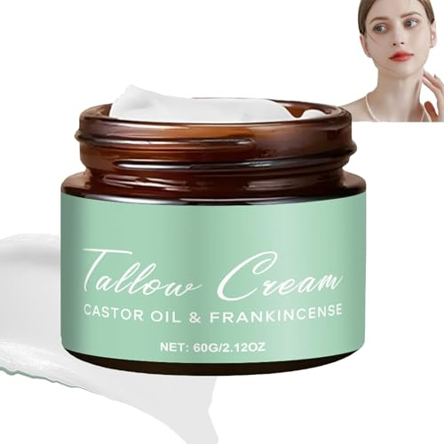 Grass-Fed Beef Tallow Skin Balm, Tallow Cream with Frankincense Extract & Castor Oil, Tallow & Honey Balm - Natural Moisturizer for Face, Body and Dry Skin (1PCS)