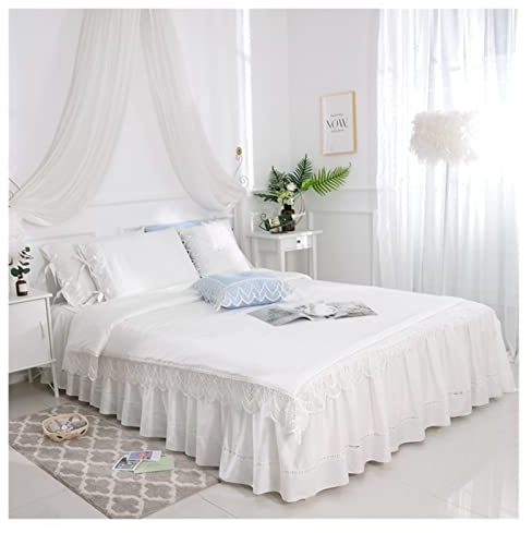 Foglio da Letto Set di Lussuoso Pizzo Piumino copritono lettiera Semplice in Cotone Set di Biancheria da Letto 4/7 per pc Regina Doppia Taglia Il Foglio Letto Set Cuscinetto Fiocco Fodera da Letto
