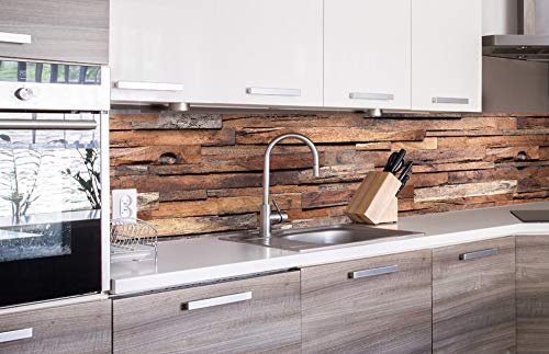 Dimex Küchenrückwand Folie selbstklebend HOLZWAND | Klebefolie - Dekofolie - Spritzschutz für Küche | Premium QUALITÄT - Made in EU | 260 cm x 60 cm