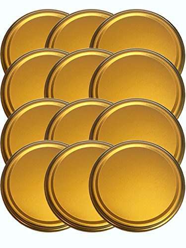 25er Set Ersatzdeckel Twist-Off-Deckel für Sturzgläser To 82 Deckelfarbe Gold Sturzglas passend für 230, 350, 435, 540, 565 ml Einmachgläser Einkochgläser