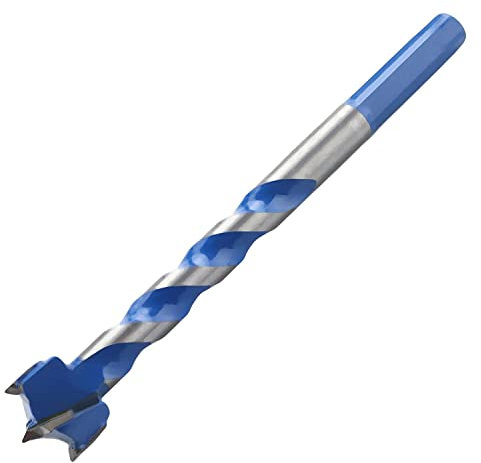 Utoolmart Forstner Bohrer mit Holzbohrung 18mm Durchmesser Gerader Schaft Hartmetallspitze Professionelle Holzbearbeitung Lochsäge Holzschneider 125mm Länge Grau für Scharniersperrholz Werkzeug 1St
