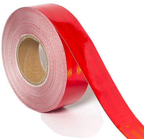 TUKA-i-AKUT 45Mx5cm Reflektierendes Warnklebeband Warnmarkierung - Hohe Intensität - Wetterfestes - Sicherheit Warnung Reflektorband, Hohe Sichtbarkeit Reflektor Warn Aufkleber, Rot TKD5038 Red