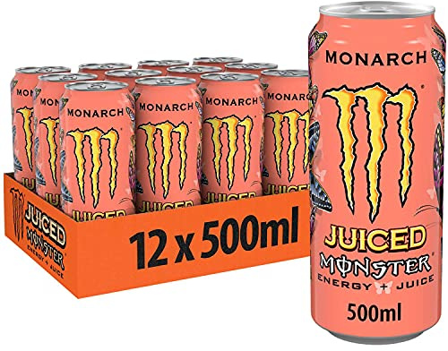 Monster Energy – Lot de 12 canettes de boisson énergétique Monarch de 500 ml