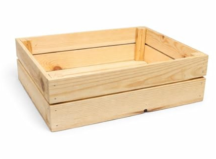 WOOD Holzkiste ca.40x30x12 cm für Obst und Gemüse | Aufbewahrungskiste Holzkiste Natur für den Garten | Apfelkiste oder Kartoffelkiste