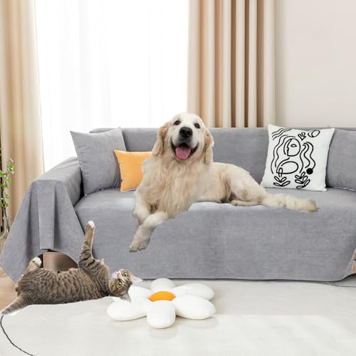 PEXXSUII Sofaüberwürfe überzug Sofa Wasserabweisend, Langlebig, Vollständig, Sofakissen, Stoff, Möbel, Couchschutz Sofabezug für Haustiere Haare Kinder Floppers Hund Katze Kratzer 300 x180cm