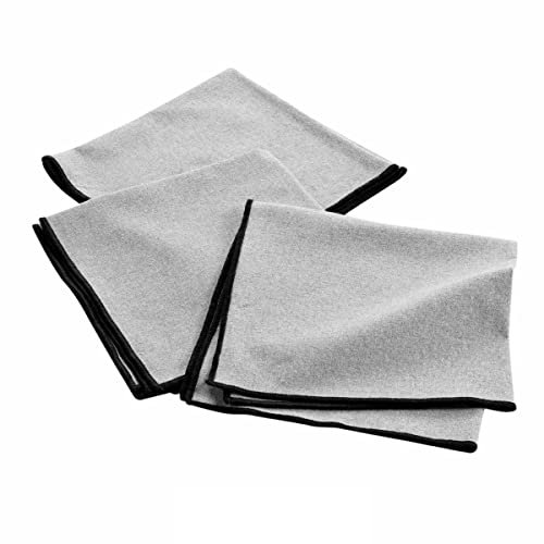MACOSA U1731235_x2 Stoffservietten 6er Set Hellgrau 40 x 40 cm 100% Baumwolle Stoff-Servietten waschbar Tischwäsche Tisch-Dekoration Mundservietten Grau