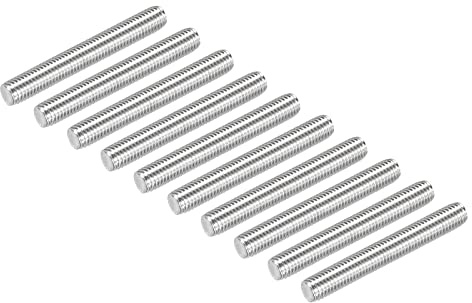 DMiotech 10 Stück Gewindestange M10 x 80mm Gewindestab Messing | Gewindestifte Metrische Vollgewindestange Gewindebolzen, Für Möbel Maschinen Schraubverbindungen, M10 x 80mm, Messing