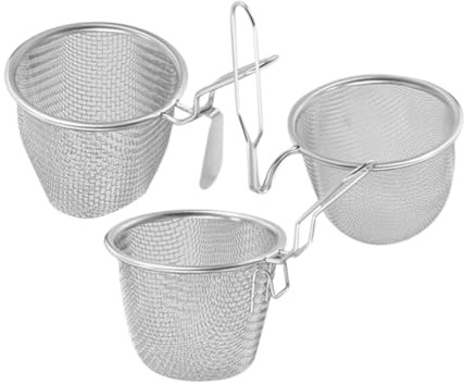 COLLBATH 3stücke Teiliges Edelstahl Sieb Küchensieb Mit Griff Für Nudeln Hot Pot Und Lebensmittel Hitzebeständig Und Praktisch Für Einfache Handhabung