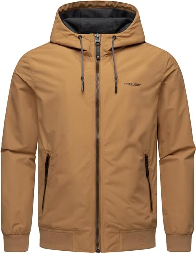 Ragwear leichte Herren Übergangsjacke kurze wasserdichte Funktionsjacke mit Kapuze Perci YOUMODO Brown Sugar Gr. M