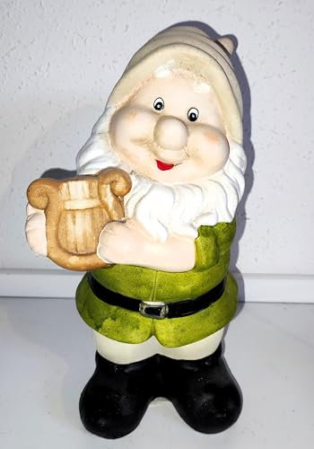 Rahm & AngiesStrickZauber verkauft : Zwergenfigur/Dekofigur/Keramik/Wetterfest/Gartenzwerg/Zwerg/Höhe ca. 26 cm