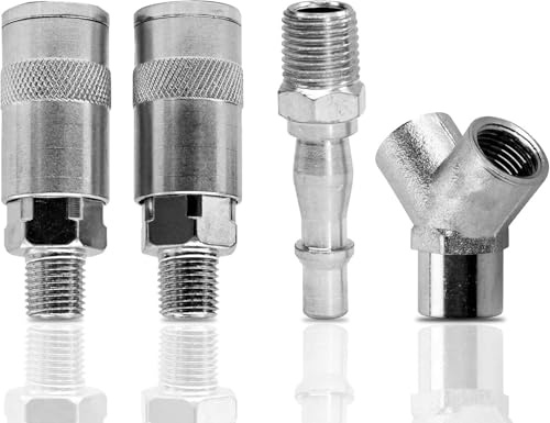 Dapetz ® Airline 3 Way Y Connector Bayonet Quick Release Push Fit Fittings for PCL Vertex Compressor Air Hose