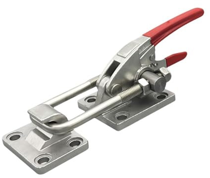 HGZLQKD Heavy Duty Large Toggle Clamp Latch 7496lbs Holding Capacity Threaded Bolts Self Lock U Bolt Adjustable for Trailer Latch, 304 Stainless Steel