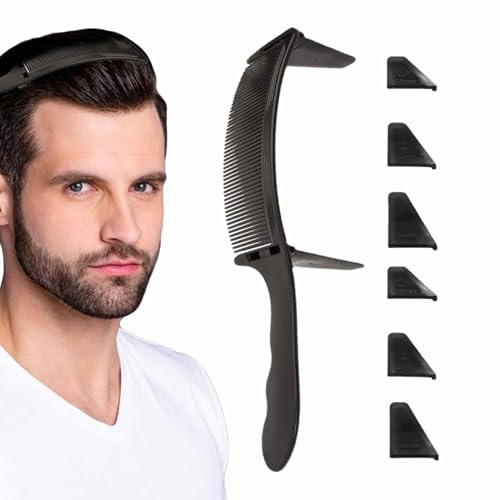 Pettine a parte superiore piatta - Pettine ad a denti densi, pettine di posizionamento | Pettine da barbiere curvo Pettine per stilista da barbiere professionale, Pettine per taglio capelli a tes