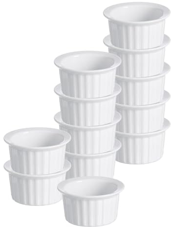 Ritzenhoff & Breker Bianco Auflaufform rund 12er Set, 10 cm, Allround-Ofenform für den täglichen Gebrauch, Klassisch & Schlicht, Spülmaschinen- und Ofenfest, Porzellan, Weiß