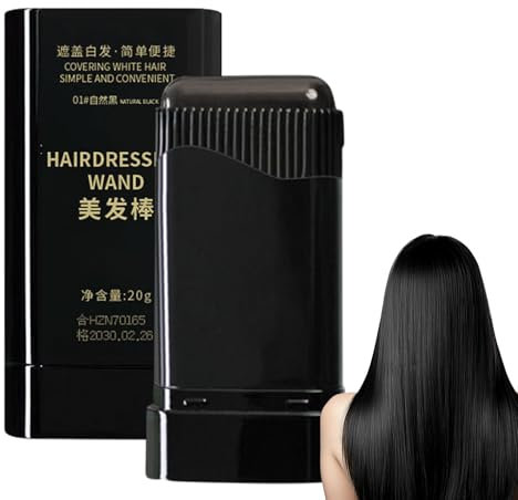 Graue Haare Abdeckstift,Haarfarbe Stift Für Graue Haare,Grauabdeckung Haarfarbe,Langzeit Haltbarer Temporärer Schwarz Kaschierkamm Wasserfest Für Tägliche Anwendung Bei Geheimratsecken
