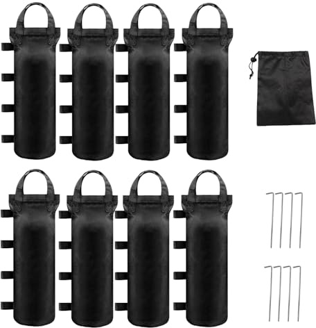Weights for Gazebo, Set of 8 Gazebo Sandbags, Sandbags for Gazebo, 800D Oxford Sandbags for Weighing with Fixed Nail, Sandbag Weighting, for Gazebo Tent Garden Sand Bag