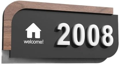 Targhetta con numero civico in acrilico personalizzato, targa con numero civico per casa, appartamento, hotel, dormitorio o ufficio, targhetta moderna con adesivo