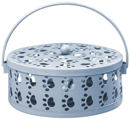 Dewireaey Portacenere da Esterno - Supporto Avvolgibile Portatile in Ferro con Manico - Vassoio Cattura Cenere con Taglio a Forma di Artiglio di Gatto per Relax Meditazione Campeggio Tavolo Patio