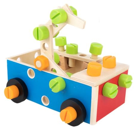 minkissy Caisse à Outils Bois pour Garçon Fille Jeu de Construction et Démontage Ludique Éducatif de Simulation de Réparation pour Garçons et Filles de Coordination Main Œil et Cognition