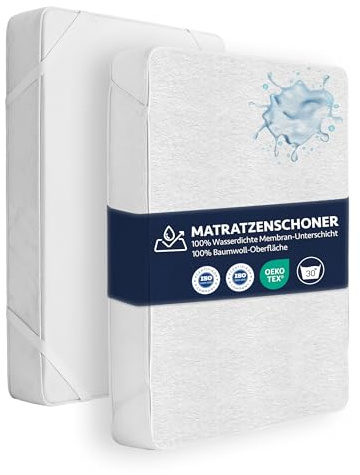 FORMEYA Matratzenschoner 100x200 aus Baumwolle | Oeko-TEX wasserdichte Matratzenauflage | Nässeschutz Spannbettlaken | Inkontinenz Unterlagen | Topper Matratzenschutz Wasserdicht