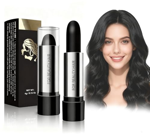 Virecose Stylo de Couleur de Cheveux, Noir Colorant Temporaire Stylo De Teinture De Cheveux pour les Racines Grisonnantes Homme et Femme