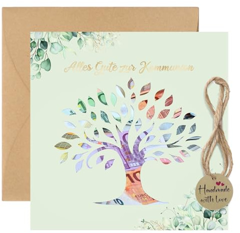 Thboxes embalaje para regalo de dinero de comunión, tarjetas de comunión con sobre. Geniales regalos de primera comunión para niñas y niños. Tarjeta de dinero, regalo para la primera comunión