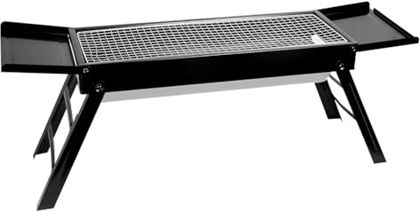 Griglia a carbonella pieghevole, piccola griglia per barbecue, tavolino rimovibile, portatile, ventilata, ideale per campeggio, escursionismo, picnic, tailgating spiaggia, giardino, cortile, cucina