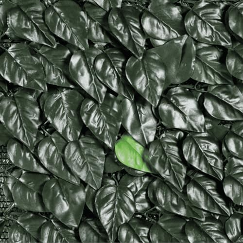 EffeDecor Siepe Sintetica Edera Artificiale Folta con Foglie di Lauro Verde Scuro con Rete Ombreggiante 80gr/mq Ideale per Terrazzi,Balcone,Esterno,Interno Varie Dimensioni (1x3 MT)