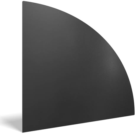 Viertelkreis Bodenplatte für Kaminöfen 100x100 cm | Bodenschutz für Feuerstellen | Funkenschutz Stahlblech | Hitzebeständig | Unterlage für Kamineinsätze - Schwarz Matt Pulverbeschichtet