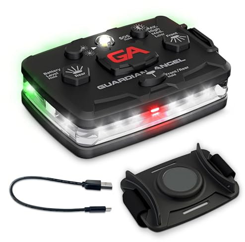 Guardian Angel Elite Series Barre lumineuse de sécurité personnelle | Lampe de poche magnétique mains libres pour la sécurité de nuit | Batterie rechargeable longue durée (bleu/bleu