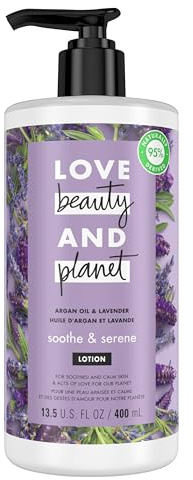 Love Beauty and Planet Argan Oil & Lavender Body Lotion, Soothe & Serene, 13.5 oz