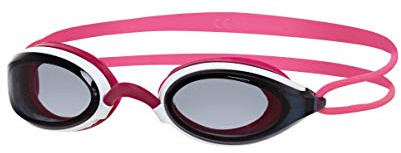 Zoggs Fusion Air simglasögon vuxen (röklins, vit/rosa) kvinnor, män, luftfylld kudde bekväm passform, anti-dimma, UV-skydd, vidviderseende simglasögon med utbytbar näsbro