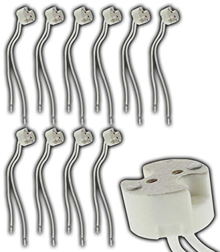 G4 GU4 GU5.3 LED & Halogen Fassung/Sockel für Niedervolt Lampen 12V/24V (GU4 / GU5.3. Sockel weiß, 10 Stück)