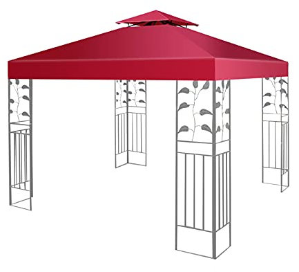 Pavilliondach 3x3M, Pavillion Ersatzdach, Dachbezug Dachplane für Pavillion, Pavillionplane Pavillionersatzdach Ersatz, Mehrfarbenwahl (Winerot)