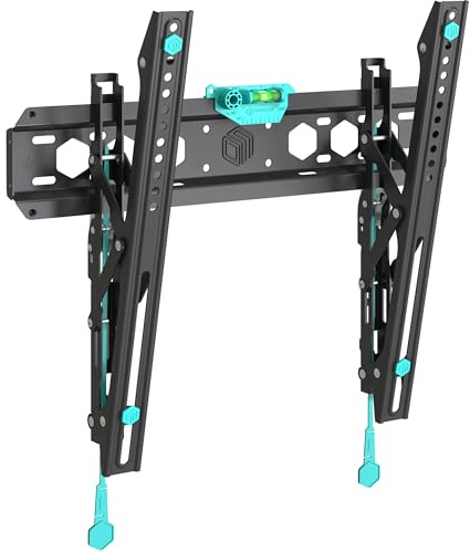 ONKRON TV Wandhalterung neigbar für 32-70 Zoll Fernseher bis zu 60 kg, neigbare Wandhalterung Fernseher, Fernsehhalterung VESA 75x75-400x400, Ultra Slim TV Halterung flach Schwarz TM5-B