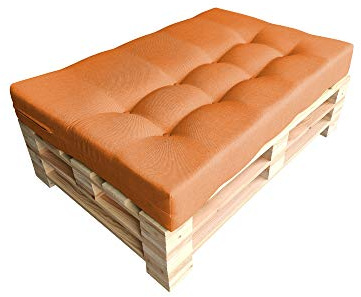 chilly pilley Palettenkissen Palettenauflage Schräg Geschnitten Gesteppt Palettenpolster Gartenkissen Garten Kissen Indoor Outdoorkissen Farben und Größen (Sitzkissen 120x60x15, Orange)