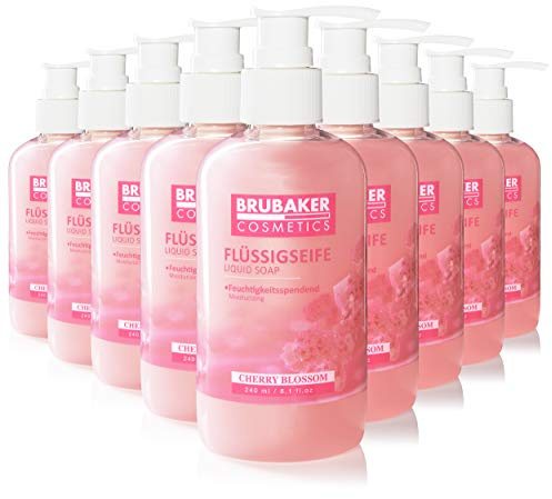 BRUBAKER Cosmetics - Savon Liquide - Fleur de cerisier - Pour des Mains Hygiéniquement Propres - Formule Extra Douce et Hydrate - (Lot de 30 x 240 ml)