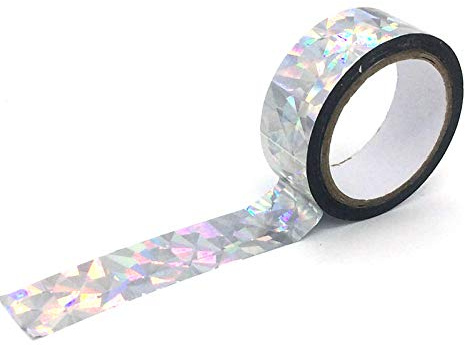 Holographic Deterrent Reflective Scare Tape Holographic Rainbow Colored Masking Tape Waterproof Adhesive Iridescent Tape for DIY Craft