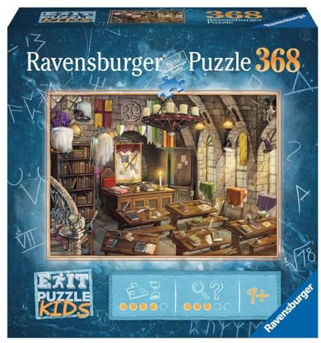 Ravensburger EXIT Puzzle Kids In der Zauberschule - 368 Teile Puzzle ab 9 | 368 Teile Escape Puzzle, Kinderpuzzle ab 9 Jahre, Für Escape Room Fans, Ravensburger Qualität