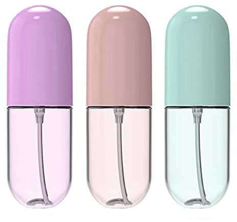 NA 3 Pcs 40ml Small Spray Bottle Mini Water Perfume Travel Atomiser Bottle Set Plastic Fine Mist Refillable Liquid Bottles for Make-up Cosmetic Hair Cleanser and Perfumes