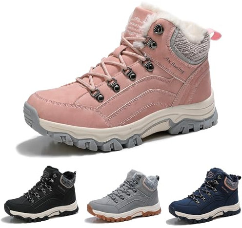 ARRIGO BELLO Donna Stivali da Neve Invernali Scarpe Allineato Pelliccia Caloroso Caviglia Piatto Stivaletti Sportive Boots Escursionismo 36-41 (S Rosa, taglia 41)