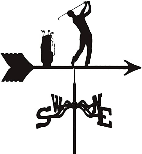 Golf Metal Weathervane,Sports Weather Vane with Roof Mount Roof Garden Decorations for Outdoor Farm Yard Garden Gazebo (Color : 4S)