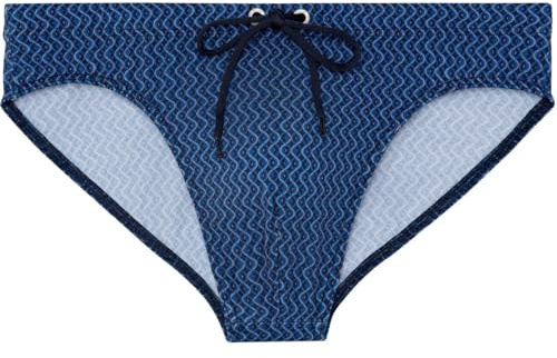 HOM Homme Slip De Bain Morny Swim Briefs, Micro Motif Marine/Orange, S EU