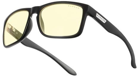 Gunnar Gaming and Computer Eyewear - Intercept - Reading Strength + 2.0, Frame Colour: Onyx, Lens Tint: Amber (Blocks 65% Blue Light & 100% UV Light)- Blue Light Blocking Glasses - Patented lens