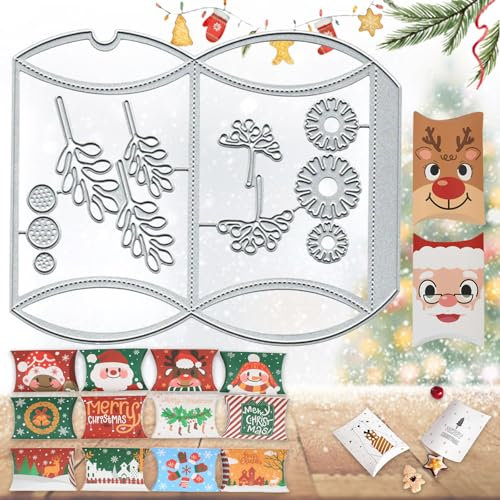 Brateuanoii Molde de Metal de Flores y Hojas, Molde de Troquelado de Caja de Dulces, Plantilla de Estampado de Caja de Dulces, para Hacer Cajas de Dulces, Tarjetas de Scrapbooking, Flores, Hojas